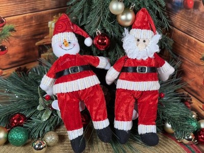 Lot of 2 Christmas Centerpiece/Wreath Making/ Craft Supplies - Santa & Snowman