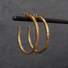 Gold Hoops, Textured Hoop Earrings, Minimal Hoop Earrings, Gold Vermeil Hoops,