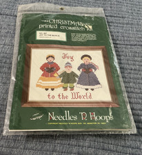 Needles 'N Hoops 407 Printed Cross Stitch Kit Joy To The World Sealed