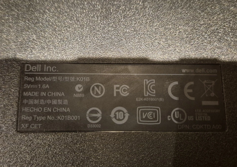 Dell K01B eSATA Laptop External EMedia Bay DVD-RW Slim Optical Drive + Cable - Image 4 of 4