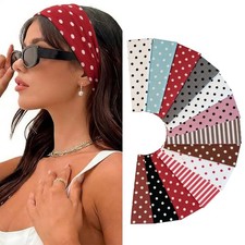 13Pcs Polka Dot Headband Non Slip Soft Elastic Polka Dot Headbands for Women,...