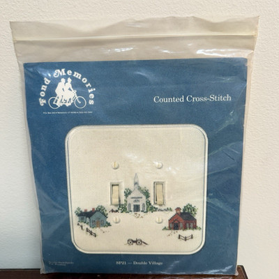 Fond Memories Switchplate Double Village Church Stitch Kit SP21 18ct Aida