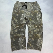 Vintage Realtree Camo Sweatpants Men's XL Fleece Baggy Wide Leg Raw Hem Y2K