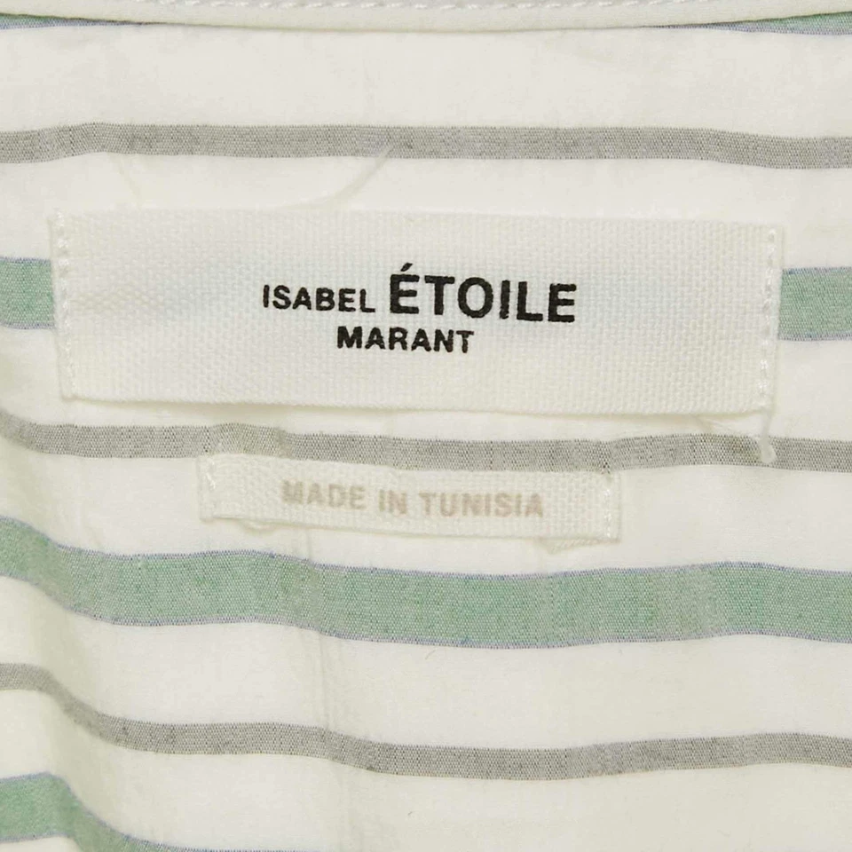 Isabel Marant Etoile Green Stripe Cotton Ajady Shirt S - Image 4 of 4