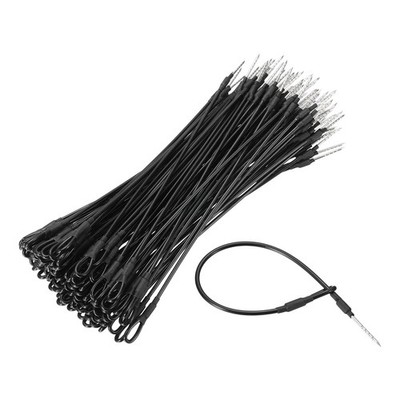 100Pcs Security Tags Lanyards Wire Loop (7'', Black), Steel Wire Cable Loop
