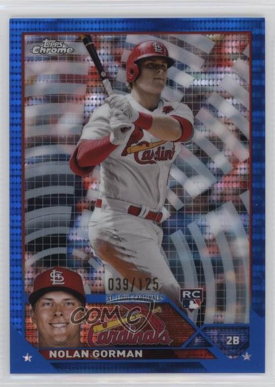 2023 Topps Chrome Blue Sonar Refractor 39/125 Nolan Gorman #192 16z7
