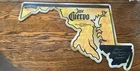 Rare Vintage Jose Cuervo tin sign shaped like the state of Maryland Never Used