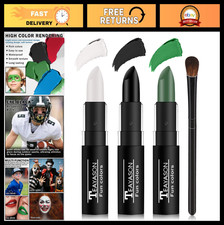 3 Colors Body Face Paint Sticks - Professional Eye Black for Sports  Halloween