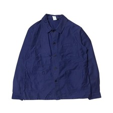 1980s LE LABOUREUR Vintage Blue Moleskin Work Jacket from France, Size L
