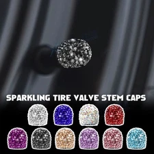 4pcs Universal Diamond Bling Tire Air Valve Stem Caps For Car Truck Bike Wheel