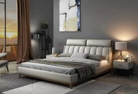 Modernes Design Bett 180X200 Leder Holz Betten Doppel Schlaf Zimmer Hotel Ehe