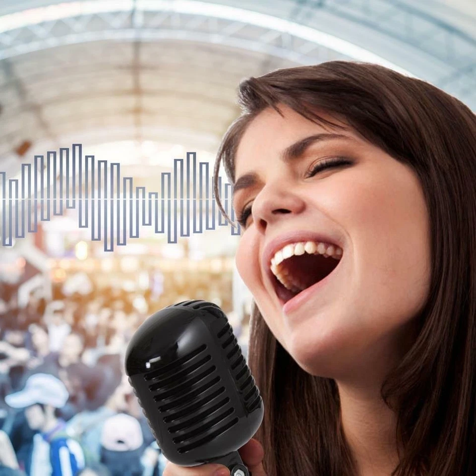 Pyle Classic Retro Vintage Style Wired Dynamic Microphone (Black) PDMICR42BK - Image 3 of 4