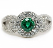 2CT Treated Emerald  Topaz 925 Solid Sterling Silver Ring Jewelry Sz 6 MK6-2