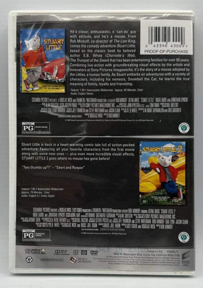 Stuart Little-Stuart Little 2 Double Feature (DVD Widescreen) Animation 2013 - Image 2 of 3