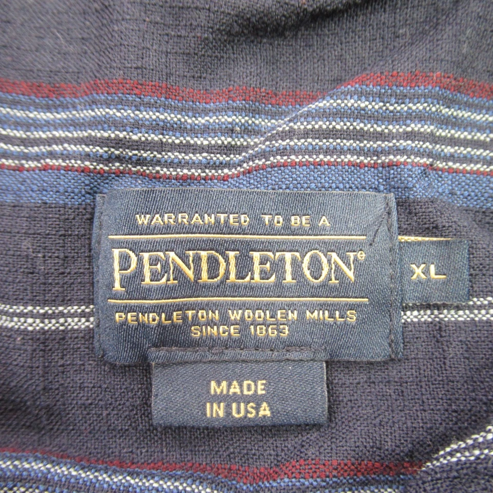 Vestido Pendleton Mujer XL Manga Corta Botón Cuello Frontal Camisa Exterior Rayas Foto 3 de 4