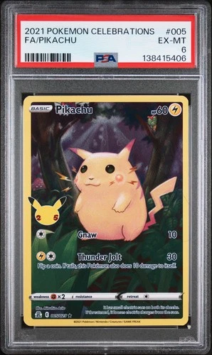 2021 POKEMON CELEBRATIONS #005 FULL ART/PIKACHU PSA 6