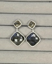 Sterling Silver Earrings with Facetted Labrad...