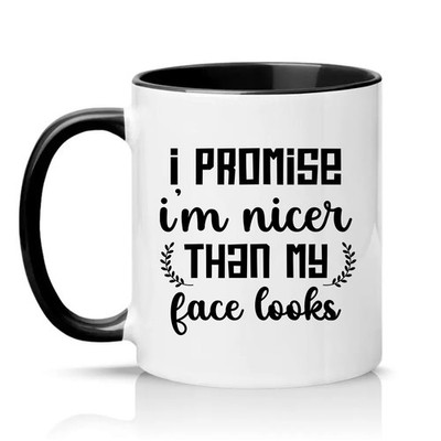 Ich verspreche, ich bin schöner als Unisex 11 Unzen Keramiktasse sarkastisch Büro Humor Geschenk