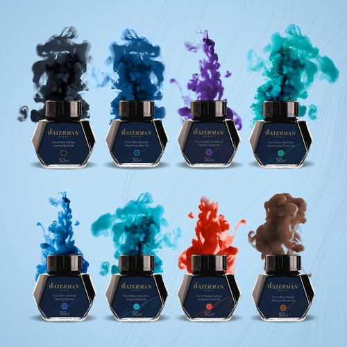 50ml Serenity Blue Fountain Pen Ink Glass Bottle Bold Smooth Flow Reffillable US - Picture 6 of 8