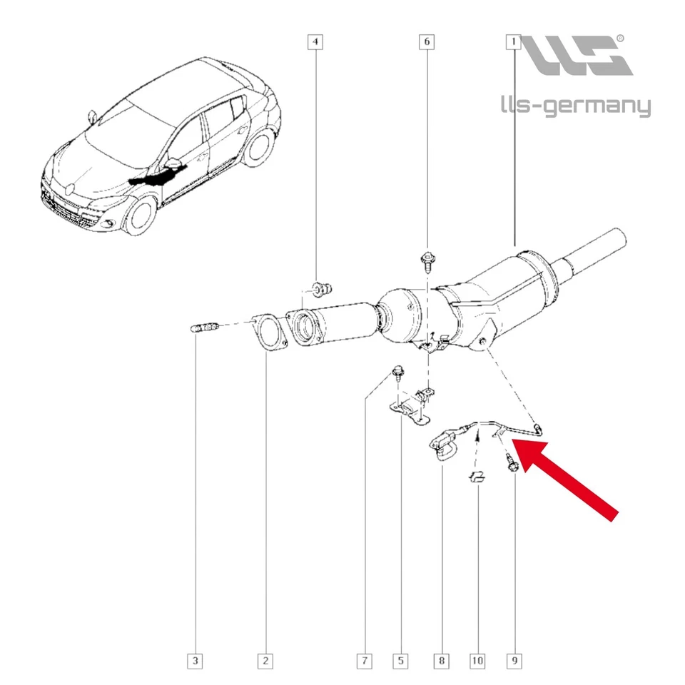 Capteur De Pression Différentielle Pour Renault Scenic III 1.5 DCI 208150007R - Photo 2/2