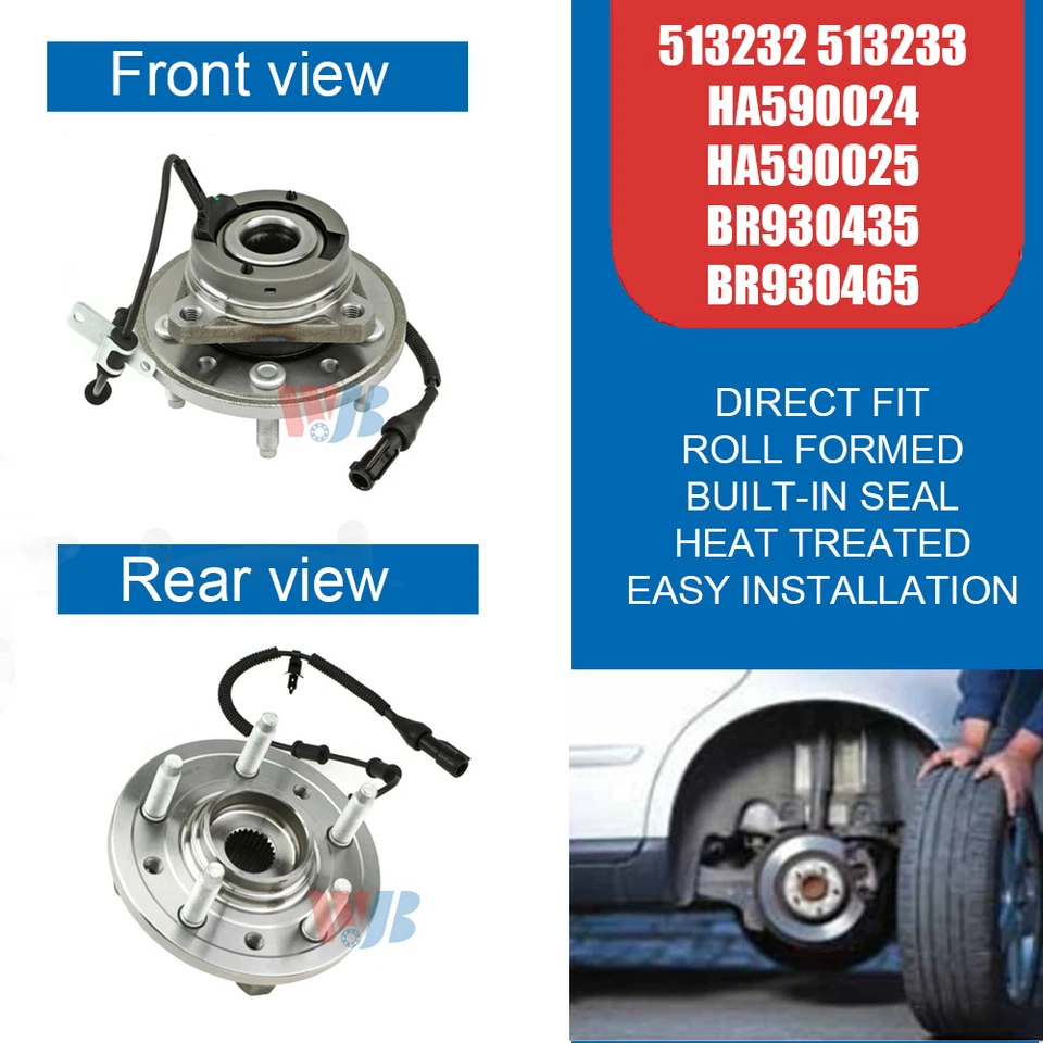 2PCS Front Wheel Hub Bearing Assembly Fit for Ford Freestar/Mercury Monterey - Изображение 2 из 4