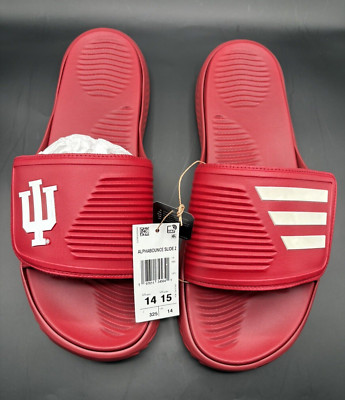 adidas Alphabounce 2.0 Slides Sandals NCAA Indiana Hoosiers JI2520 Red Size 14