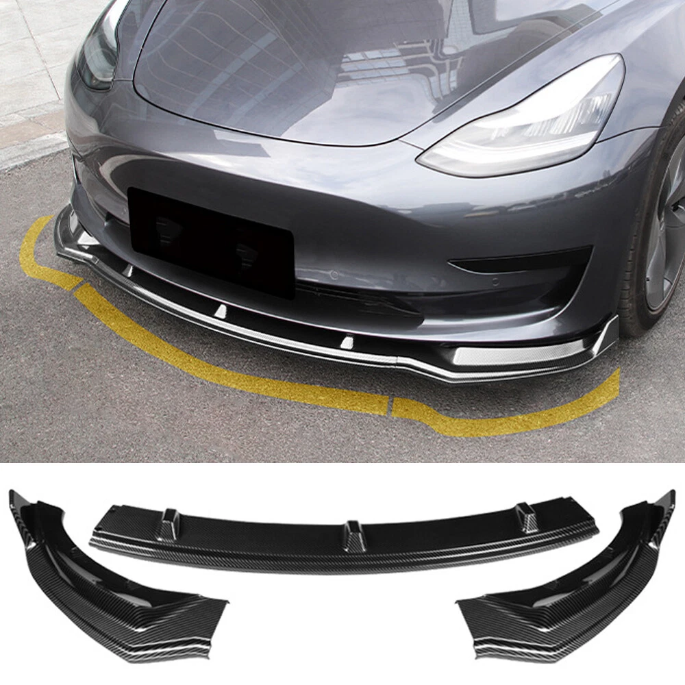 For 2017 2021 Tesla Model 3 Sedan Carbon Look Front Bumper Body