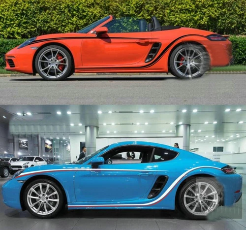 Graphics Car Side Stickers For Porsche 911 Boxster GTS 718 Custom Stripes Size - Picture 5 of 8