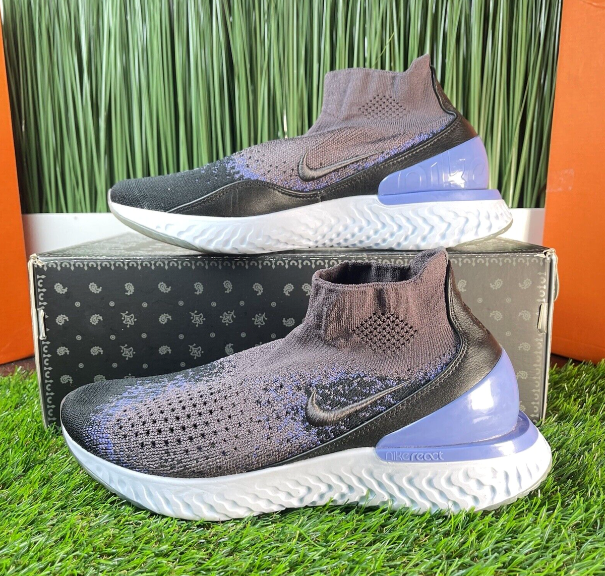 Nike Rise React Flyknit Grey Black Womens Running Shoes AV5553-055