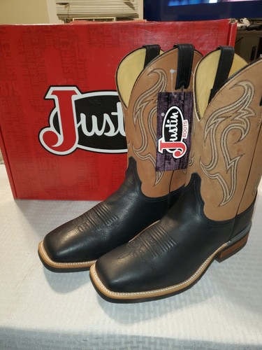 NIB Justin Leather Western Boots Mens 