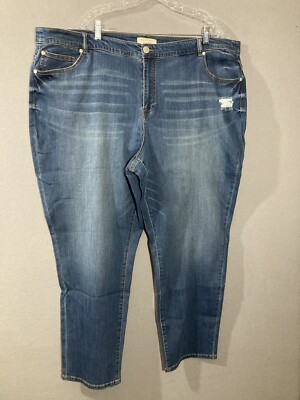 Eloquii Essentials Slightly distressed Jeans Women's 28 Plus Size