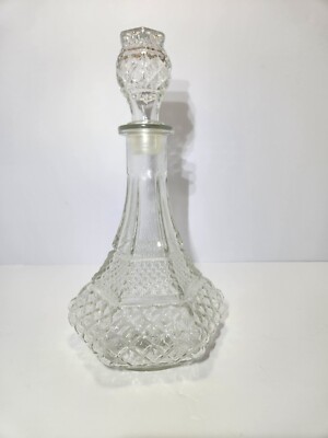 vintage Anchor Hocking Wexford glass whiskey decanter from the 1960s