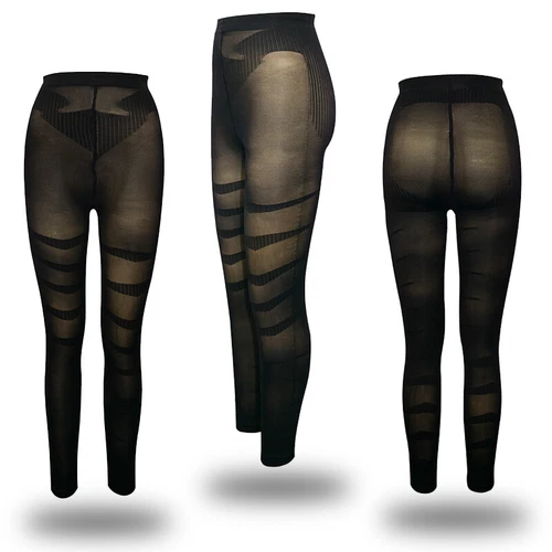Leggings donna compressione vita alta tono controllo pancia coscia gamba body shaper - Foto 19 di 21