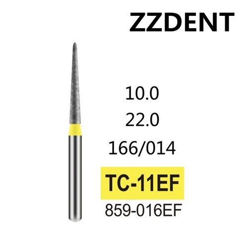 100x TC11EF ISO 166/014 Needle Yellow Extra Fine Grit FG Dental