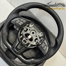 Fit Mazda 3 Axela 2013-2017 Wbuttons Smooth Leather Carbon Fiber Steering Wheel