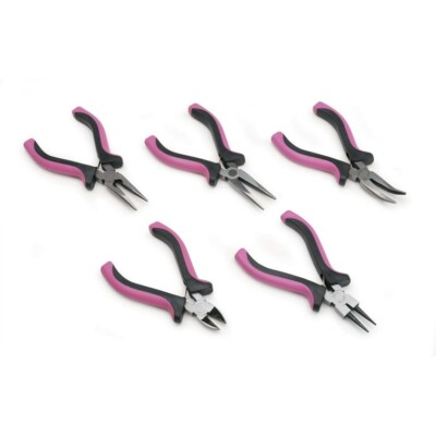 Jewelry Pliers 5 Piece Set By Darice Craft Tools Comfort Grip Handles