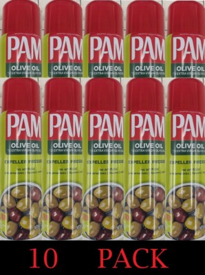 10x PAM EXPELLER PRESSED Extra Virgin OLIVE OIL Spray  Non Stick 5 Oz - 10 PACK