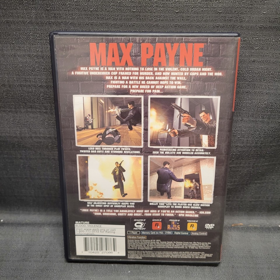 Max Payne Sur Sony PlayStation 2 (PS2) - Version USA - Bon état