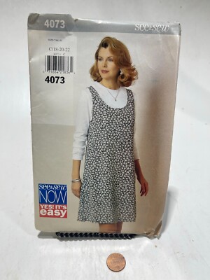 Butterick See & Sew 4073 Misses Jumper Dress And Top Pattern 18/20/22