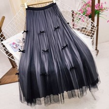 Tulle Midi with Bows Womens Skirt Stylish, Elegant, Comfortable & Chic-SK198