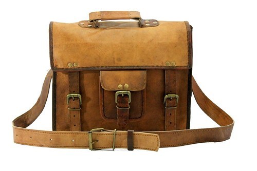 Men's Genuine Vintage Rustic Leather Messenger Bag Shoulder Laptop Bag Briefcase