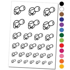 Turtle Swimming Doodle Temporary Tattoo Water Resistant Set Collection