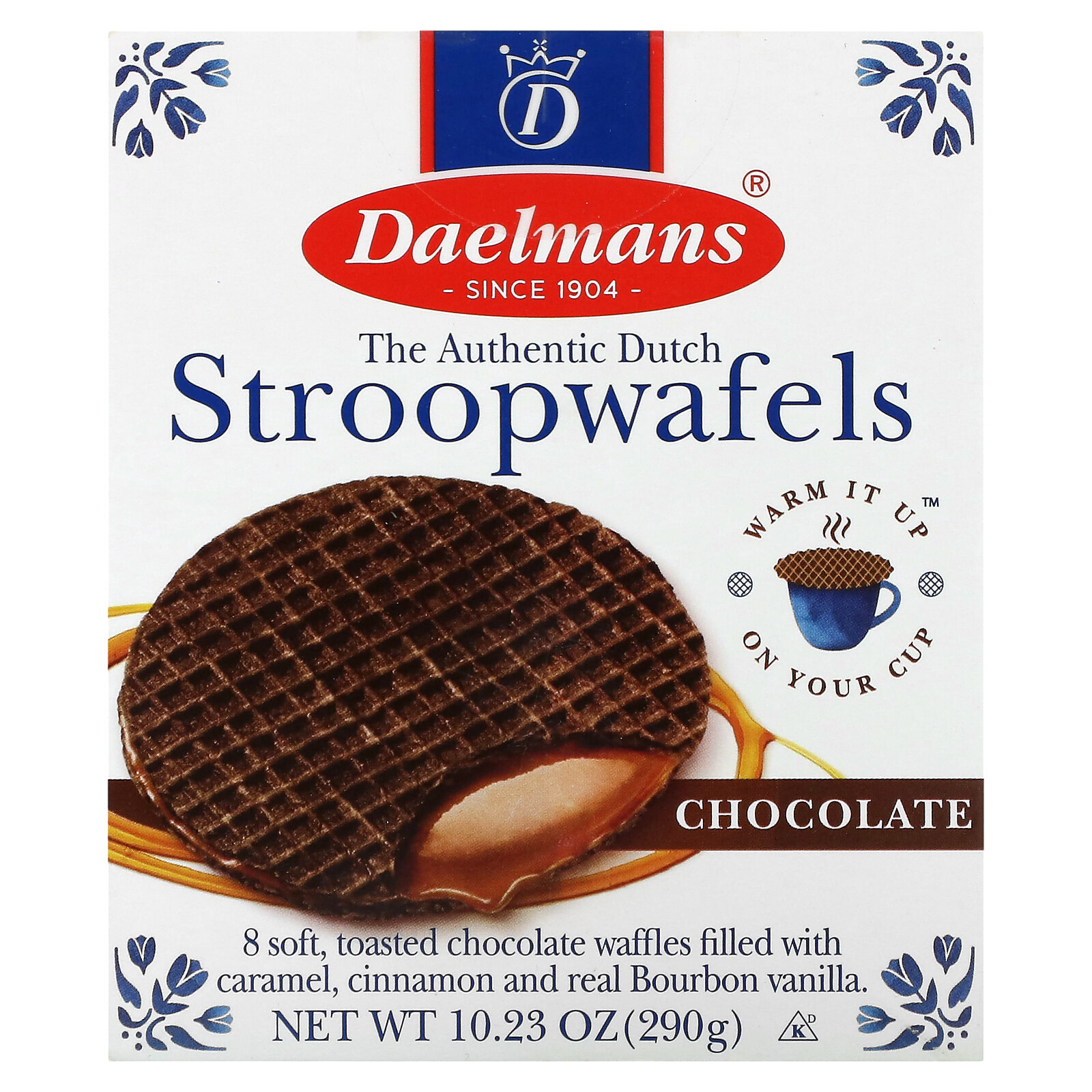Шоколадные вафли Stroopwafels, 8 вафель, 10,23 унции (290 г)
