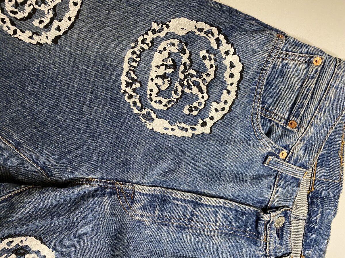 Stussy x Denim Tears 33x32 501 Levis Jean 'Light Indigo Stussy x Denim Tears 33x32 501 Levis Jean 'Light Indigo