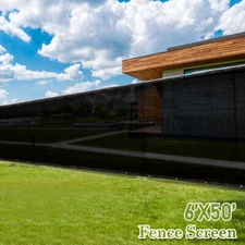 6' x 50' Black Fence Windscreen Privacy Screen Shade Cover Fabric Mesh Garden US