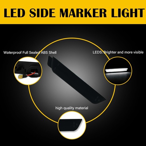 2 PIEZAS Lámparas Marcadoras Laterales Reflectoras LED de Humo Frontal Blanco Traseras para 10-15 Camaro EE. UU. - Imagen 5 de 12