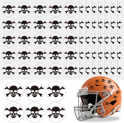 Skull Helmet Stickers, 200 Pcs Youth Football Helmet Stickers, 1-1/8 Inches Viny