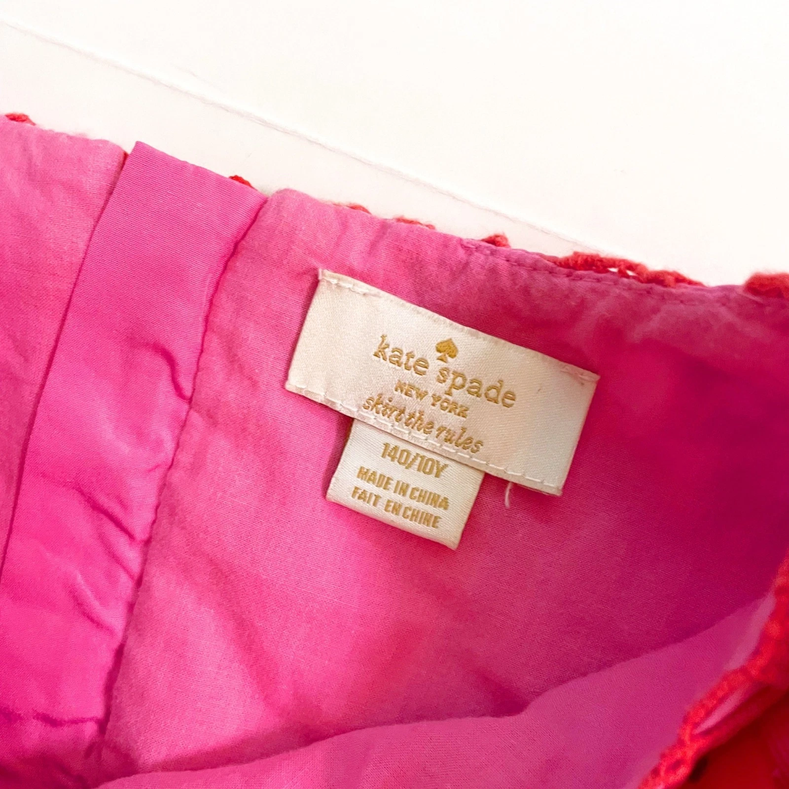 Abito rosa Kate Spade per bambina in pizzo con cambio taglia 10