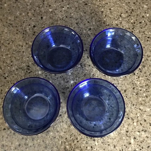 Set (4) Vintage 6 oz Pyrex Cobalt Blue Desert Dish/ Custard Cups/ Ramekins #463