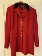 Vintage Ralph Lauren c.1995 Red Blazer With Black Velvet Collar Size 6